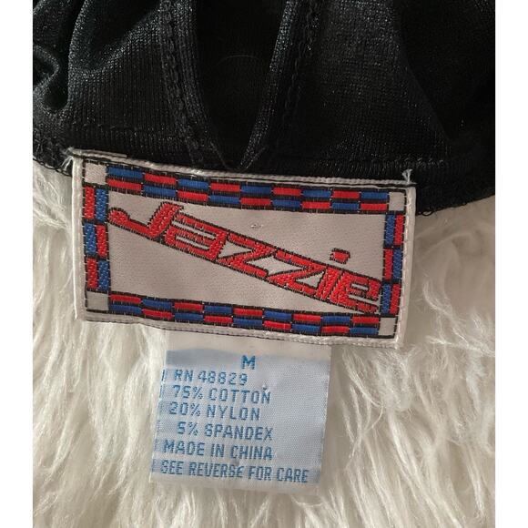 Vtg 90’s Black Sheer Crotch Snap Bodysuit Embellished Jewels Dance Stretch Med. - Picture 16 of 16